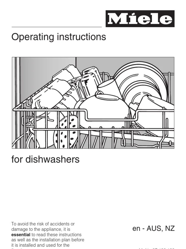 Miele Dishwasher Manual Dishwasher Mains Electricity