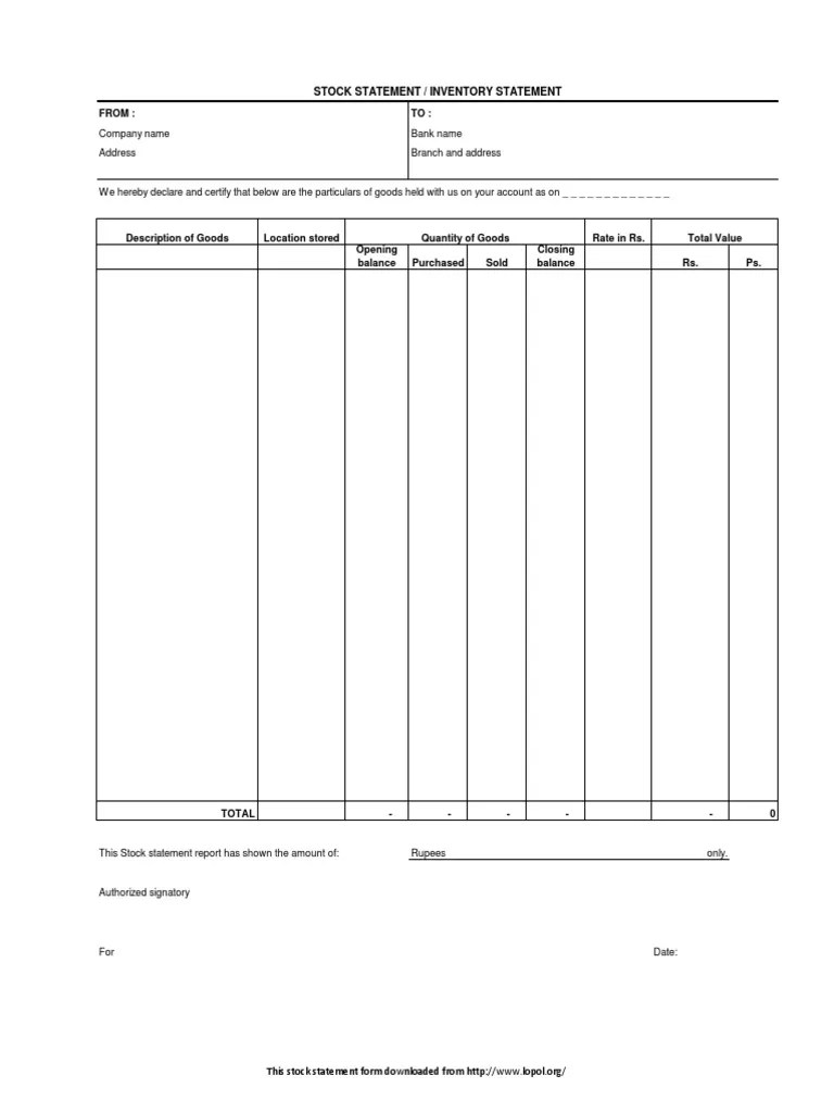 Stockstatementformat PDF