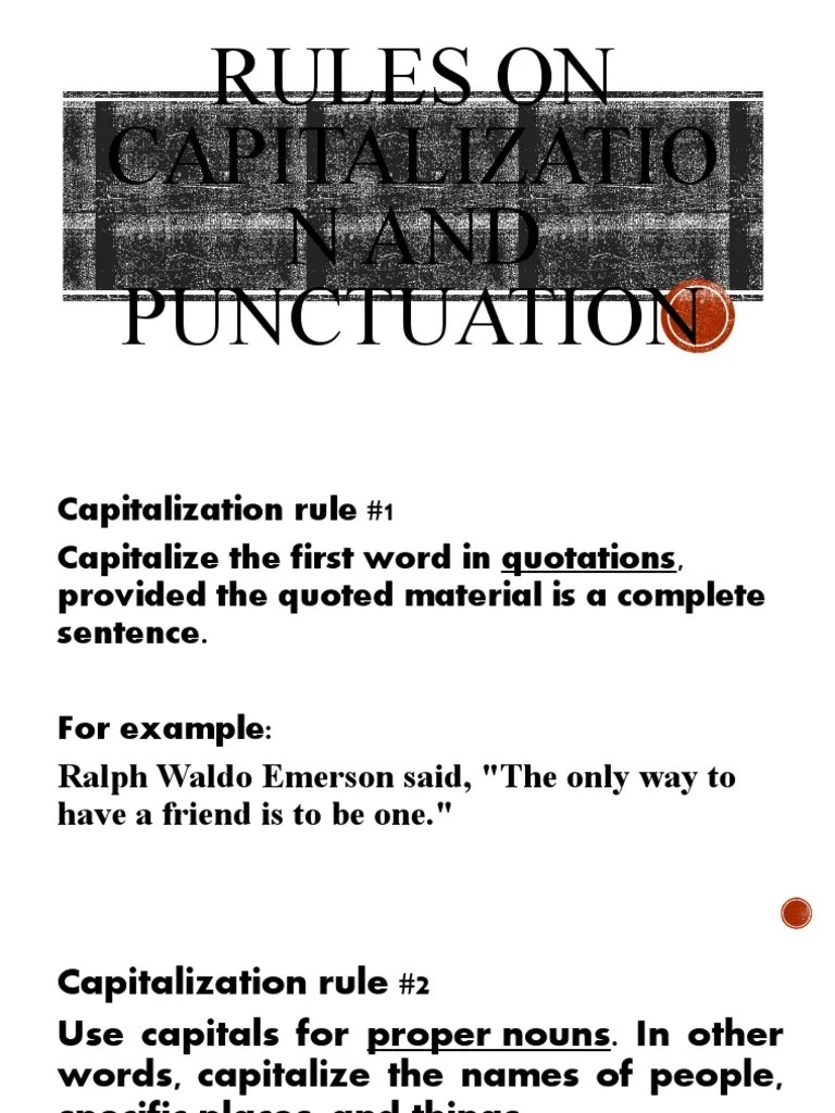 Rules On Capitalization and Punctuation | PDF | Comma | Orthography