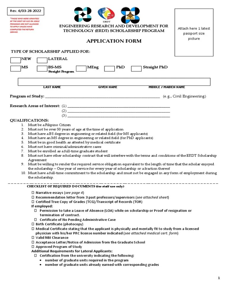 Applying for Graduate Engineering Scholarships Document Analysis of