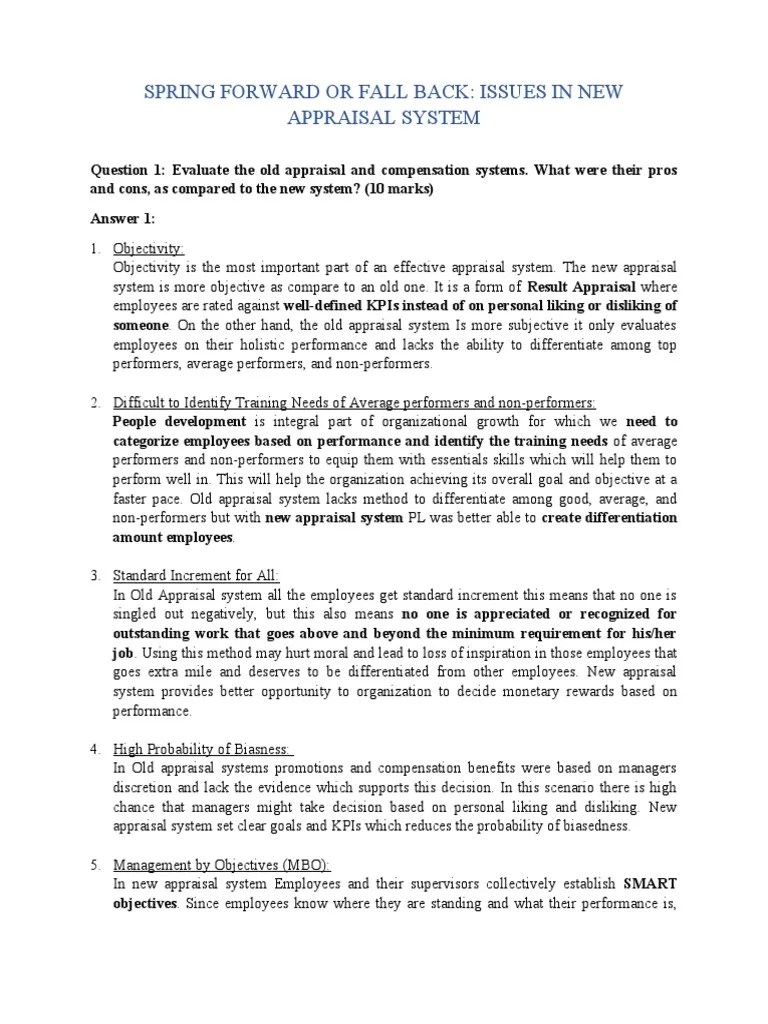 Spring Forward or Fall BackIssues in New Appraisal System PDF