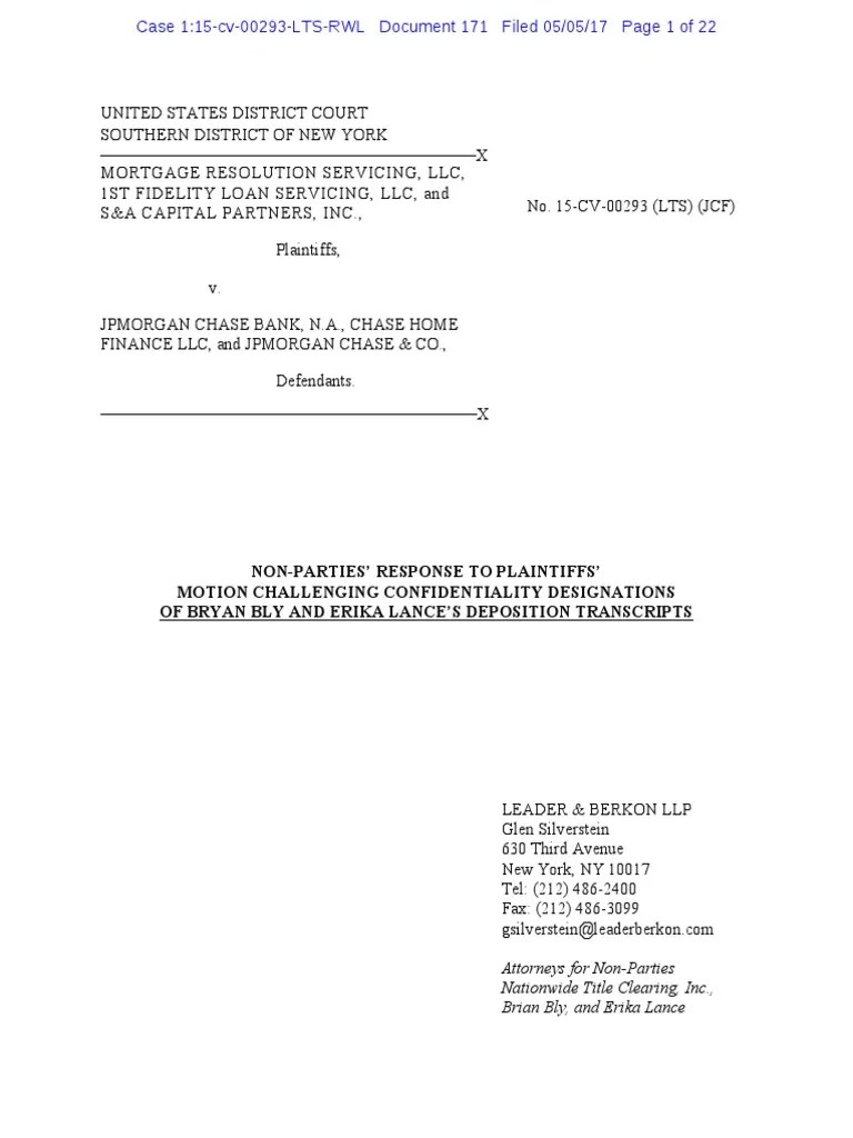 171 RESPONSE in Opposition to Motion PDF Federal Rules Of Civil