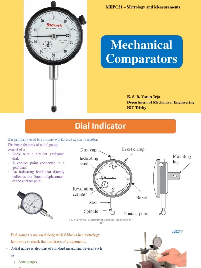 Mechanical Comparators PDF Gear Mechanical Engineering