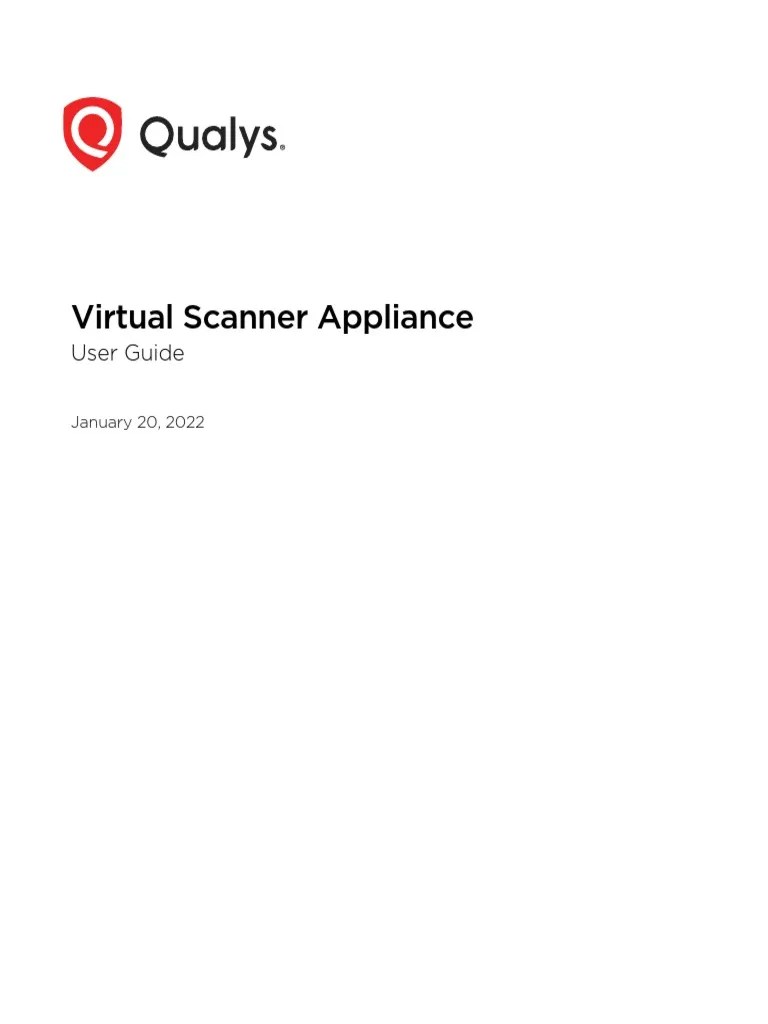 Qualys Virtual Scanner Appliance User Guide PDF Computer Network