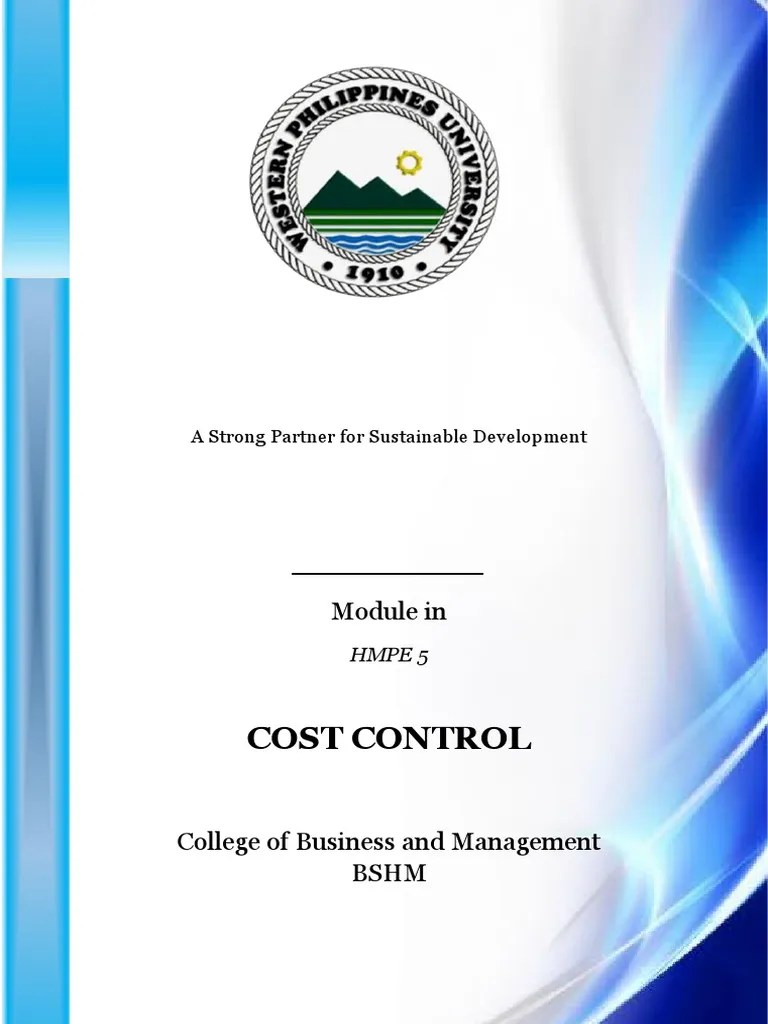 Module1inCostControl PDF Cost Labour Economics