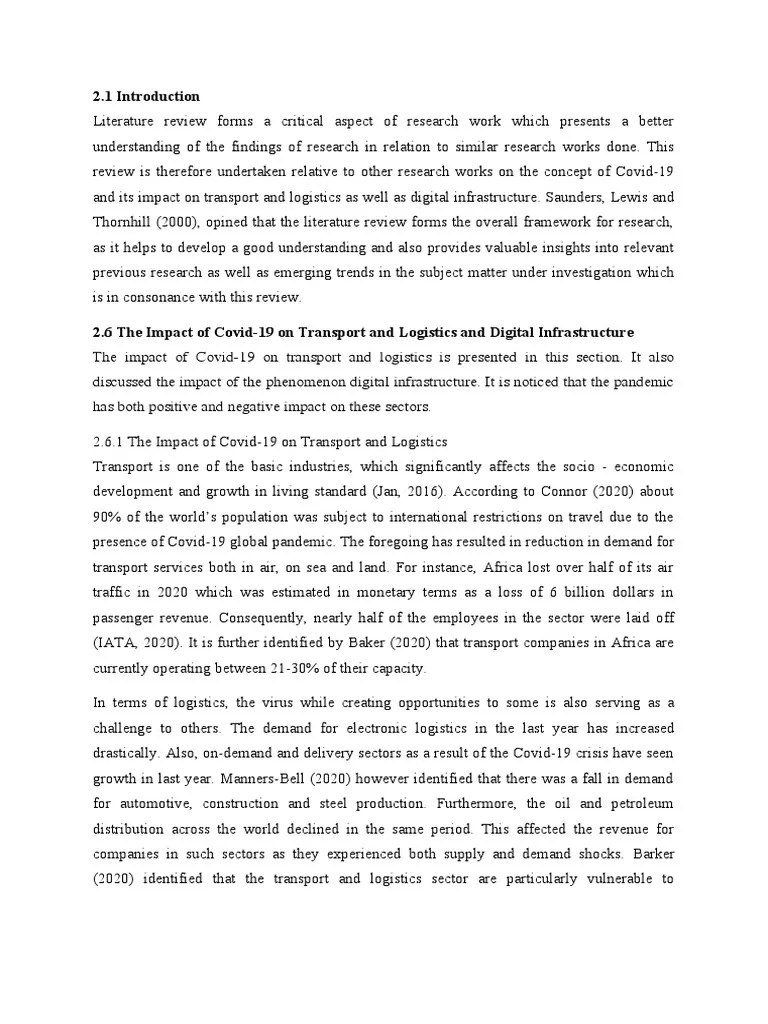 Impact On Transport, Logistics and Digital Infrastructure PDF