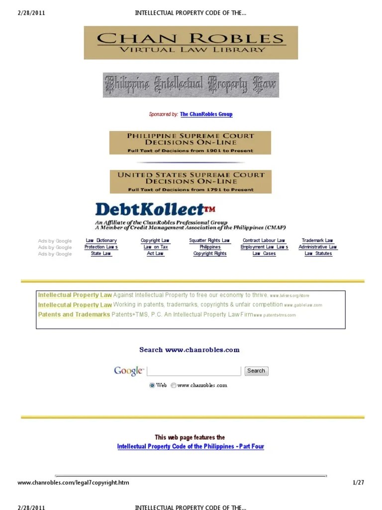 Intellectual Property Code of The Philippines (Full Text) Chan Robles