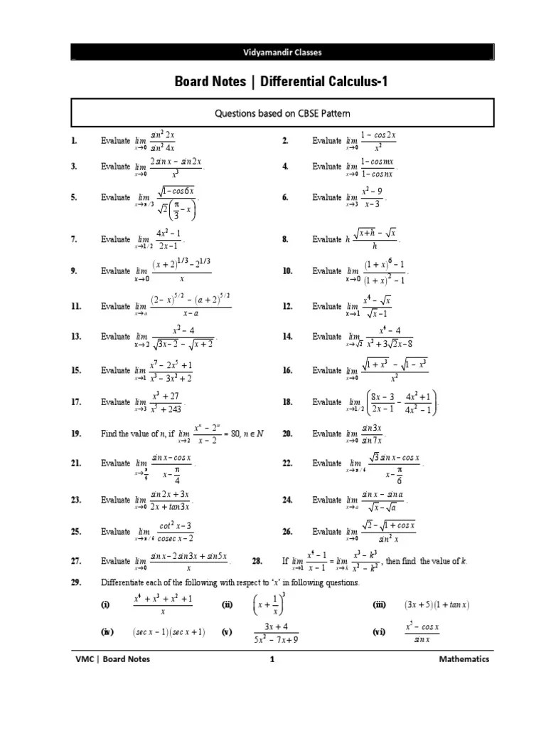 Differential Calculus 1 & 2 PDF Maxima And Minima Area