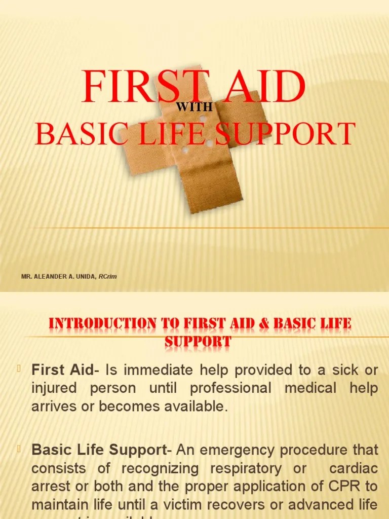 First Aid and Basic Life Support and Water Safety PPT 1 PDF First