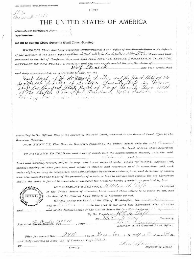 Homestead Patent PDF