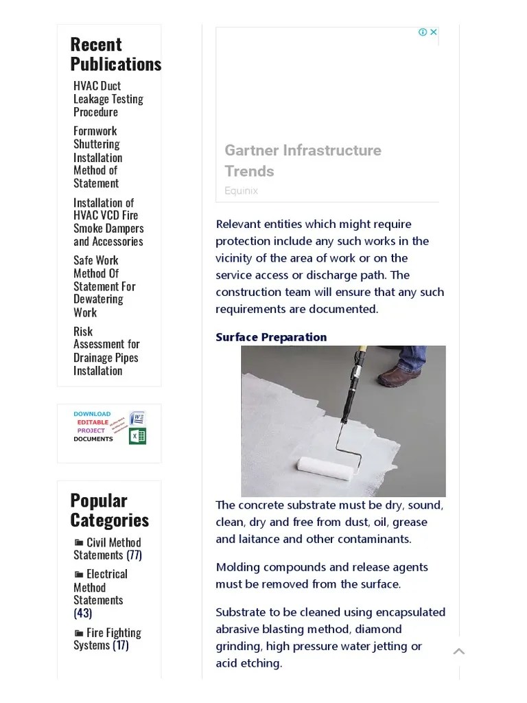 Epoxy Paint Application Method Statement Procedure Safe Work Method