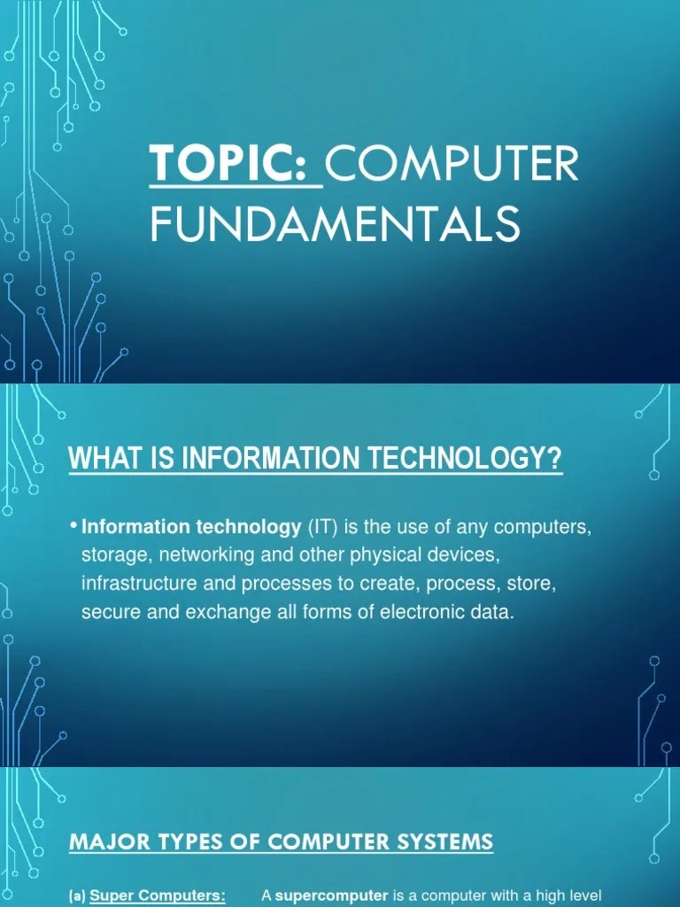 Major Types of Computer PDF