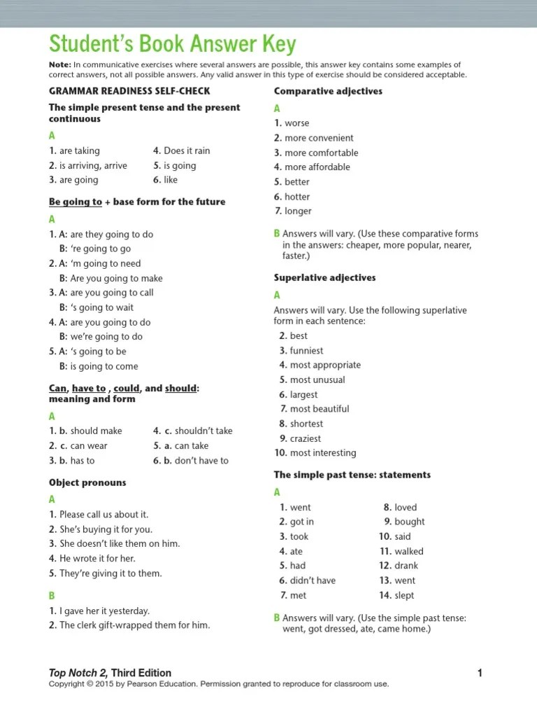 Student Book Top Notch 2 Answer Key PDF Violence