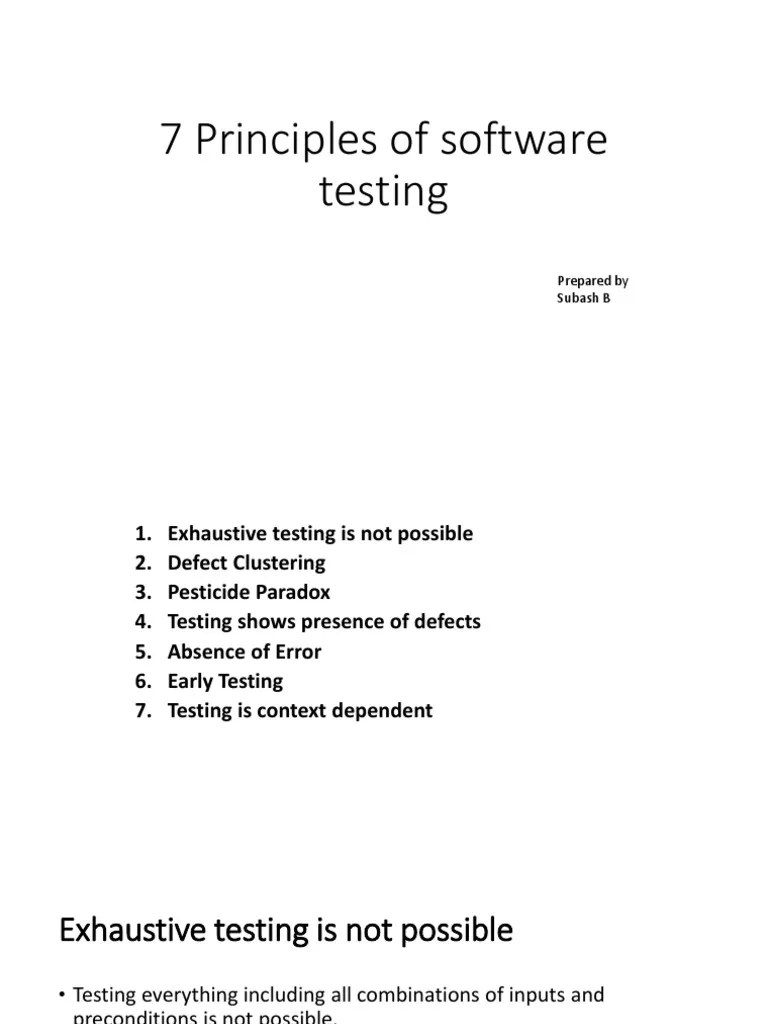 7 Principles of Software Testing PDF