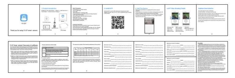 YI IOT Wifi Camera User Manual | PDF | Wi Fi | Internet Of Things