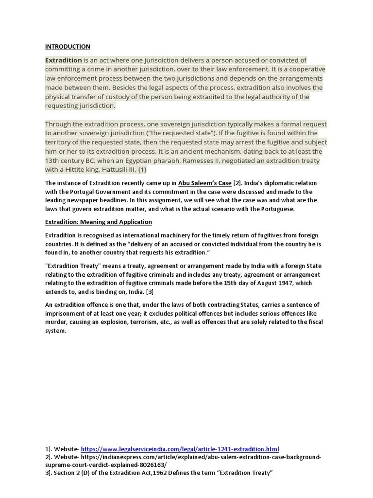 Extradition Treaty PDF Extradition Treaty