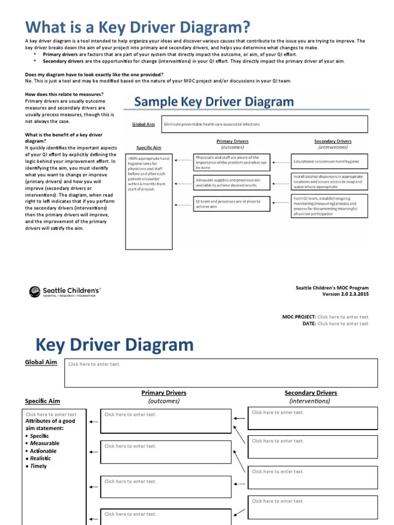 Key Driver Diagram Worksheet 2.0 PDF Cognition