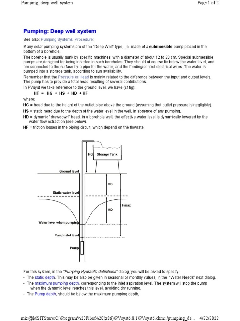 Deep Well System | PDF | Pump | Water