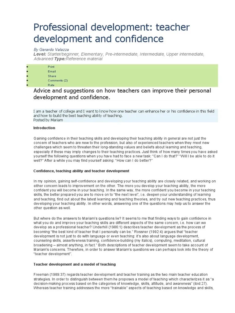 Professional Development PDF Teaching Method Teachers