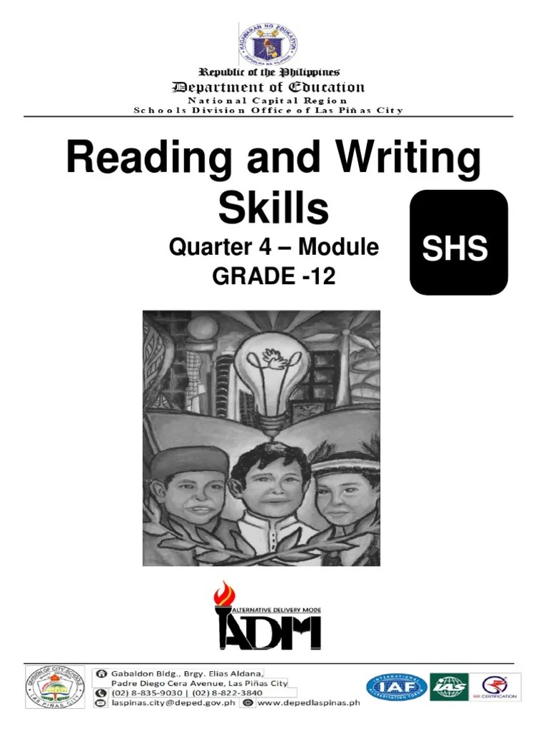 Q4 ADM 1G12READINGANDWRITINGSKILL PDF PDF Intertextuality