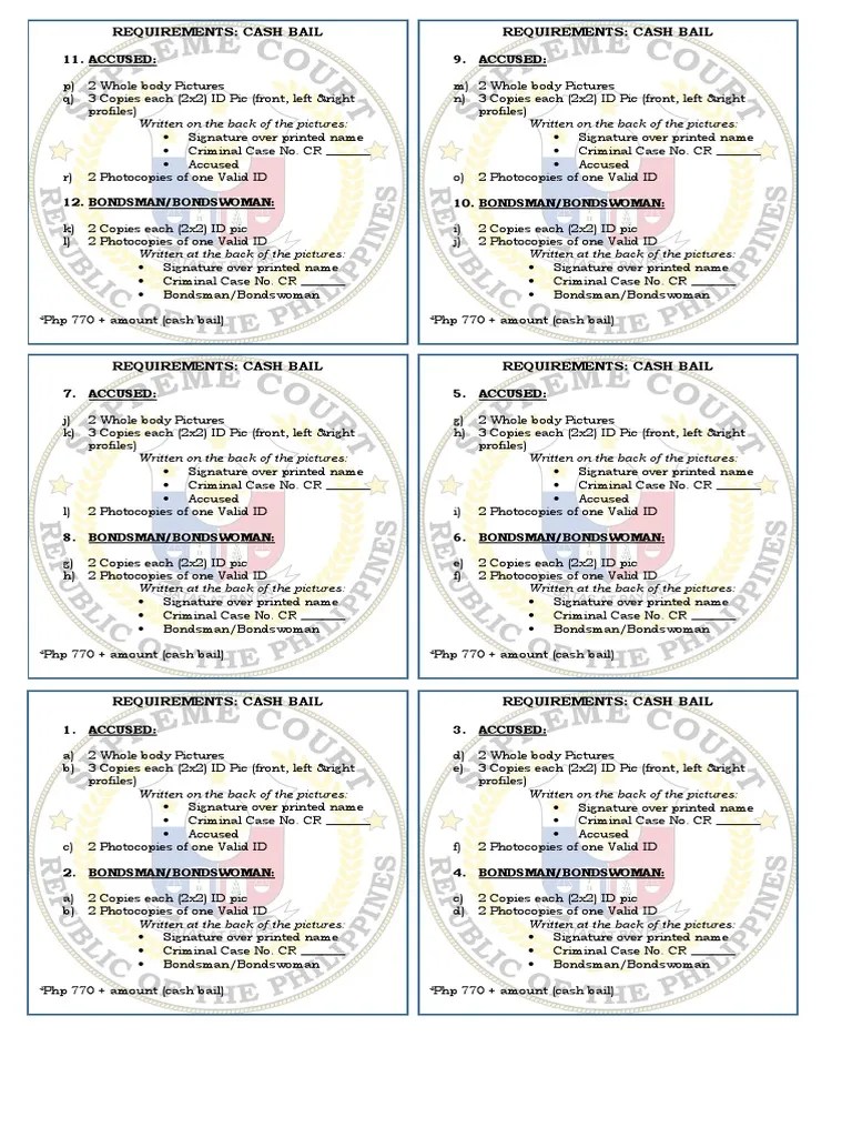 Requirements Bail PDF Bail International Law