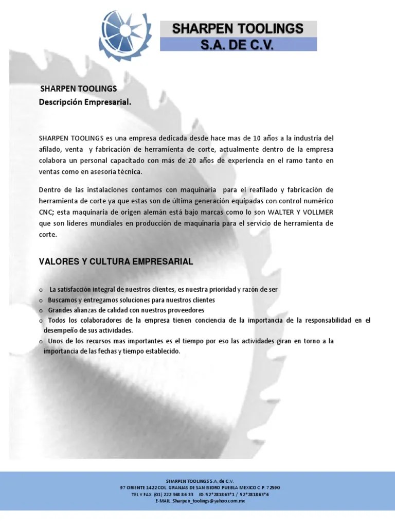 Carta de Presentacion Sharpen PDF