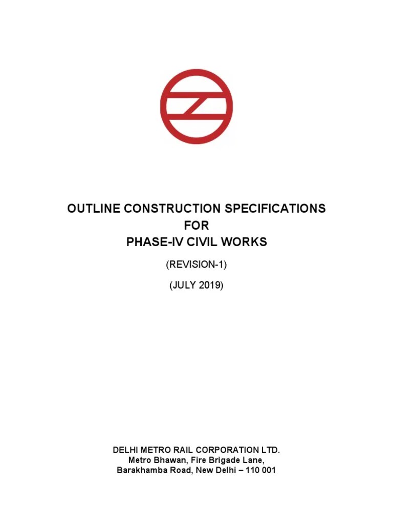 Outline Construction Specification For Phase IV Civil Works Revision 1