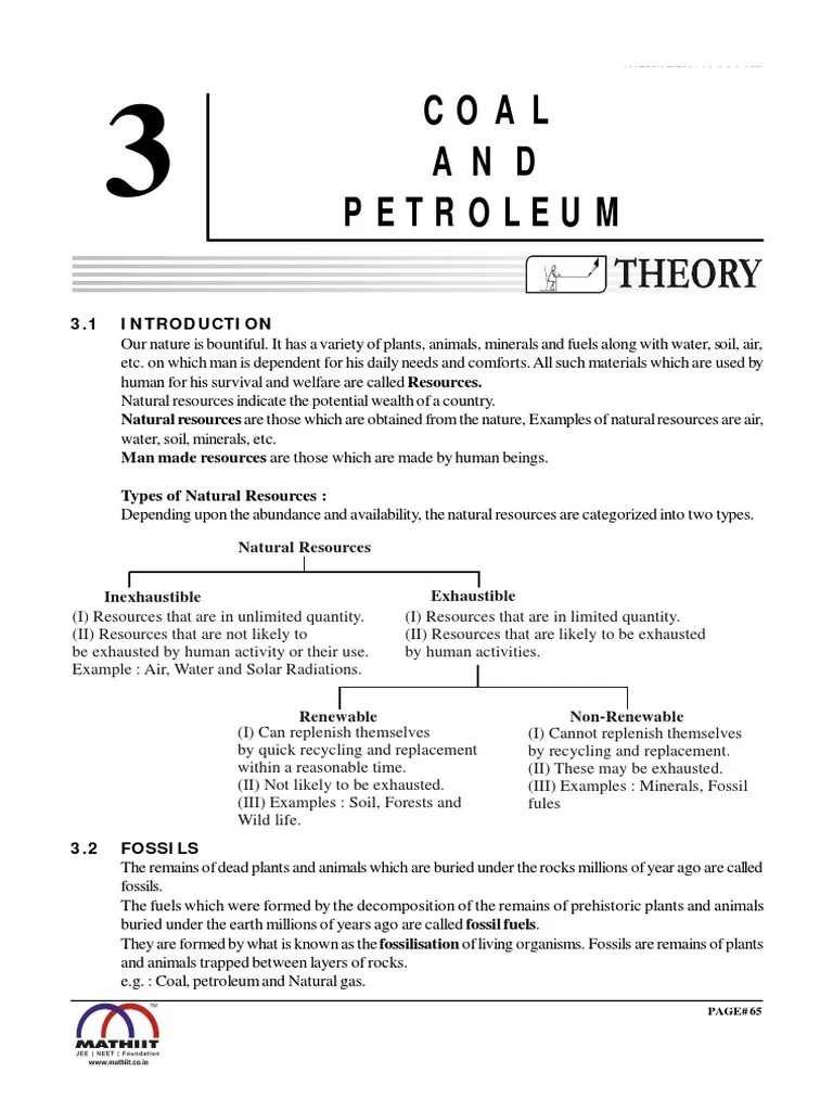 Class 8 Chemistry Coal and Petroleum PDF Bituminous Coal