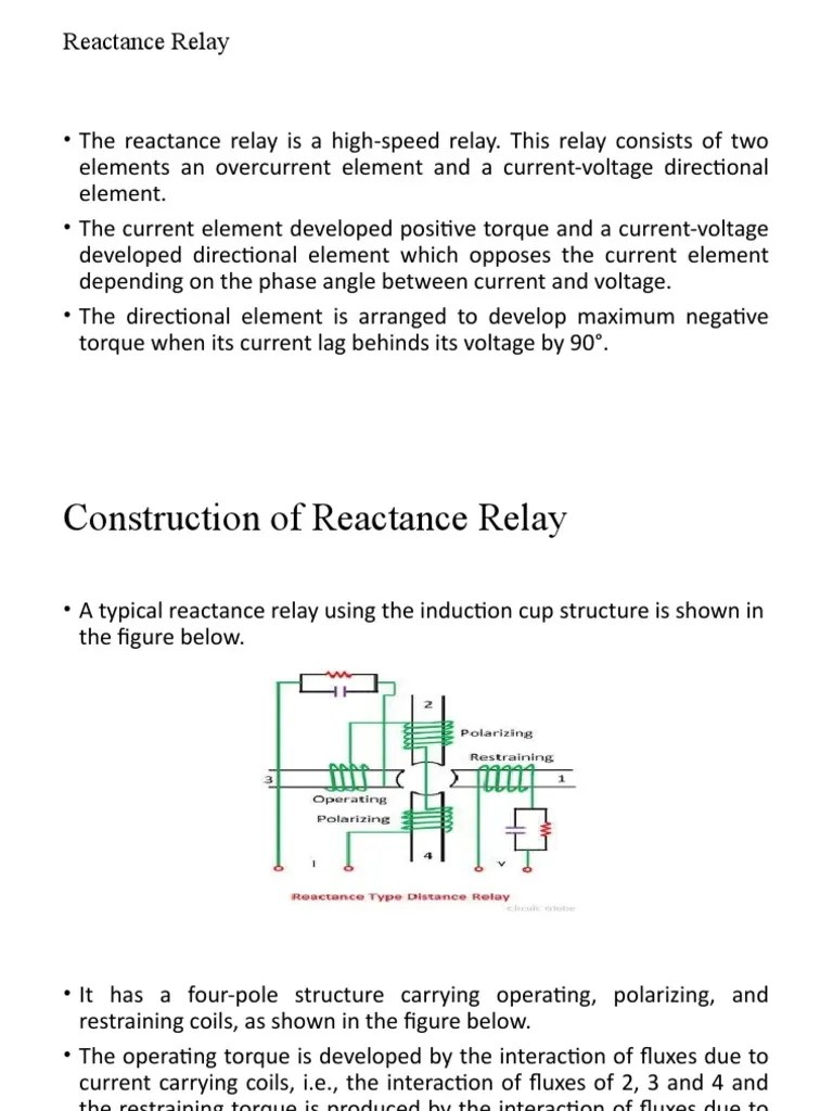 Reactance Relay PDF Relay Electrical Impedance