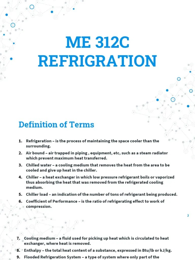 Definition of Terms Refrigeration PDF Heat Exchanger Refrigeration