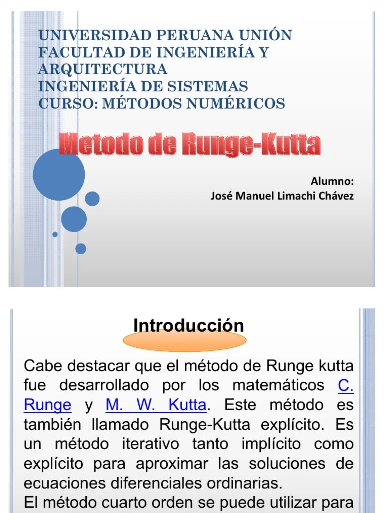 Metodo de Runge Kutta 4 JML PDF Análisis Ecuaciones
