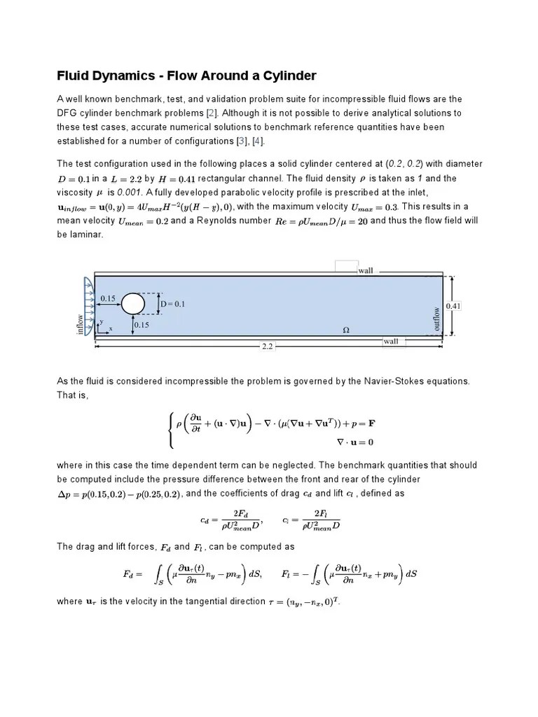 Fluid Dynamics Flow Around A Cylinder (Matlab) PDF Fluid Dynamics