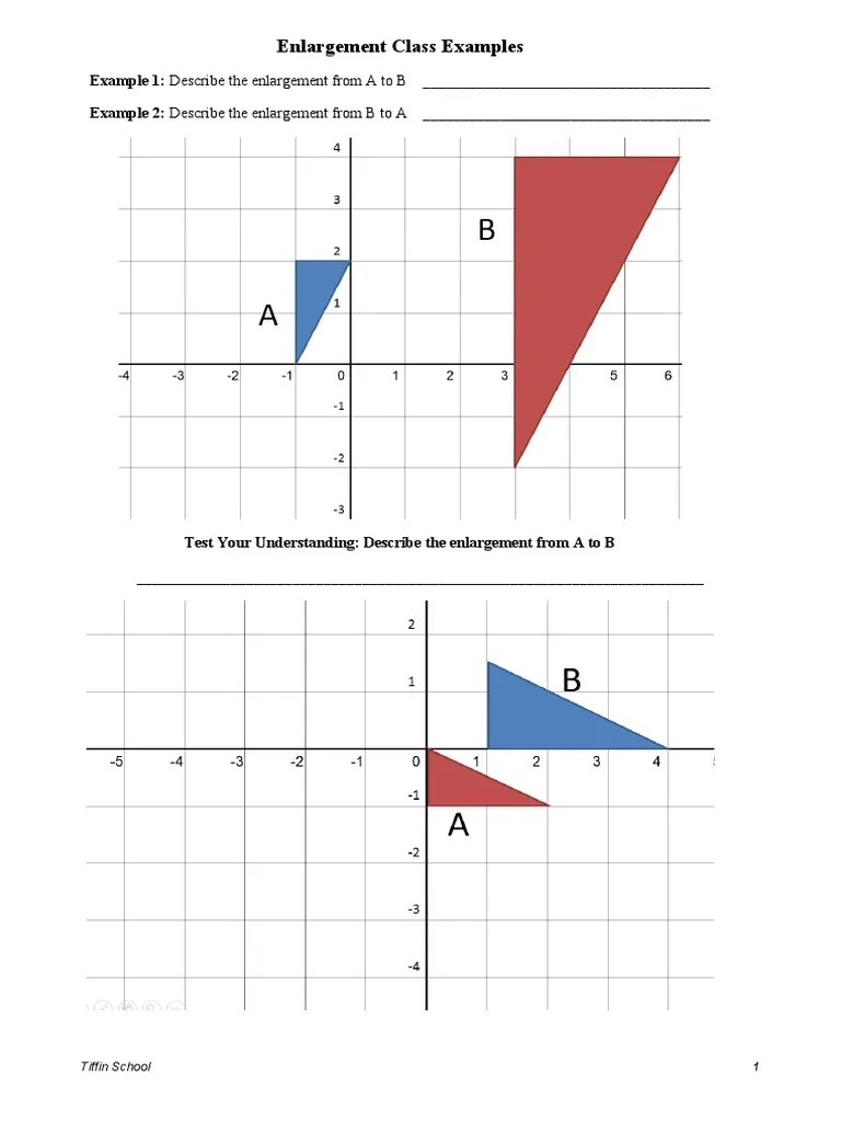 Enlargement Worksheet PDF Geometry Mathematical Objects