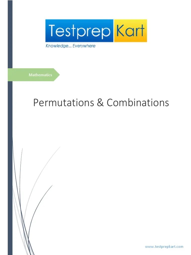 12 Mathematics Permutations Combinations PDF Rectangle Permutation