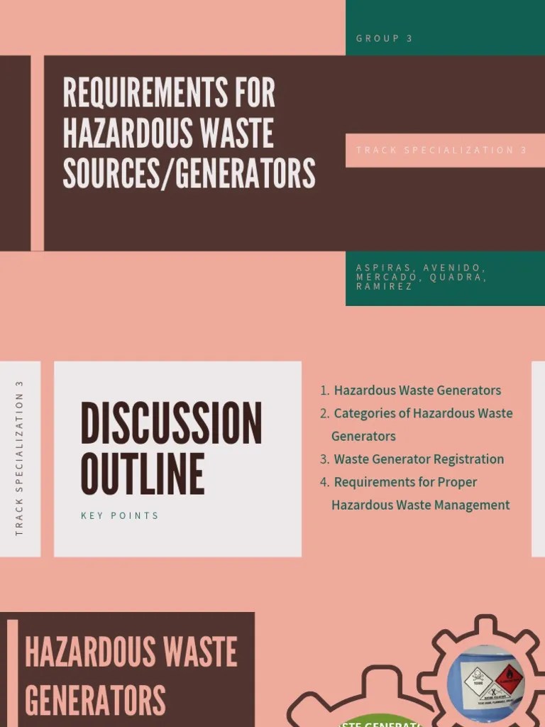 Module 7 Requirements For Hazardous Waste Sources & Generators PDF Hazardous Waste Waste