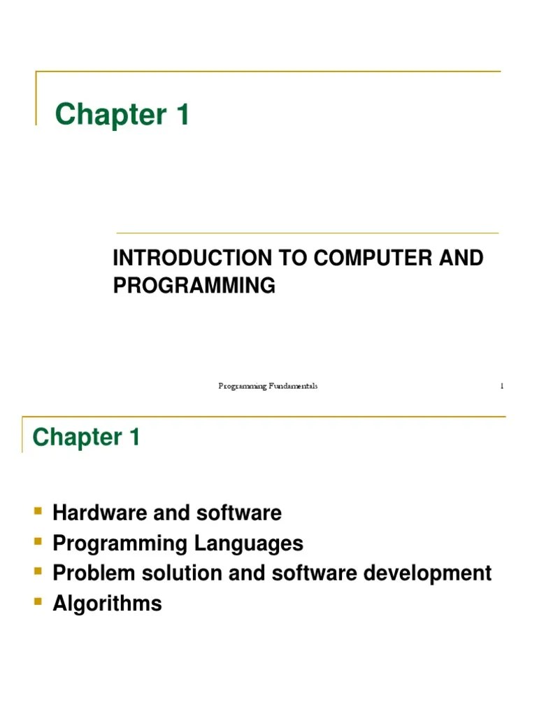 An Introduction to Computer Hardware, Programming Languages, and