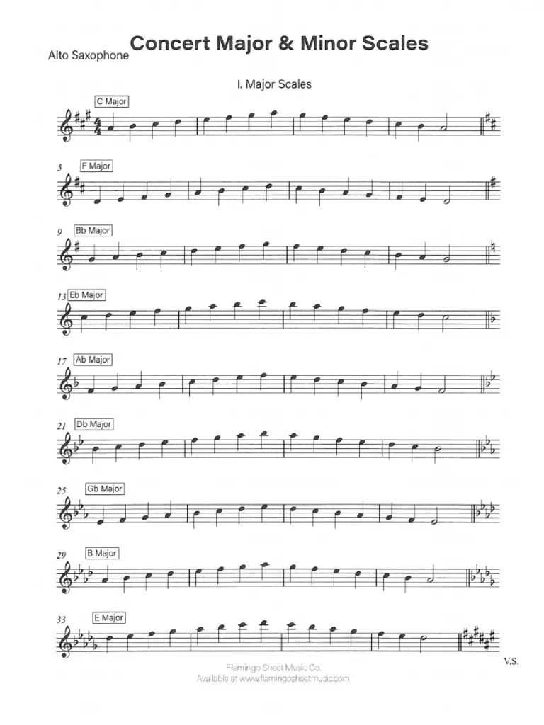 00 Concert Major and Minor Scales For Alto Saxophone PDF