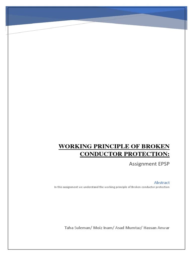 Broken Conductor Protection PDF Electrical Impedance Electric Current