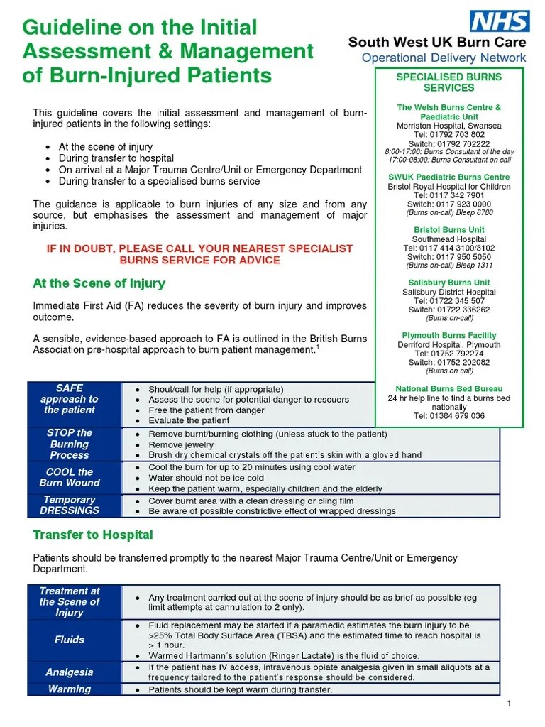 Emsb Burn Guidelines PDF Burn Medical Emergencies
