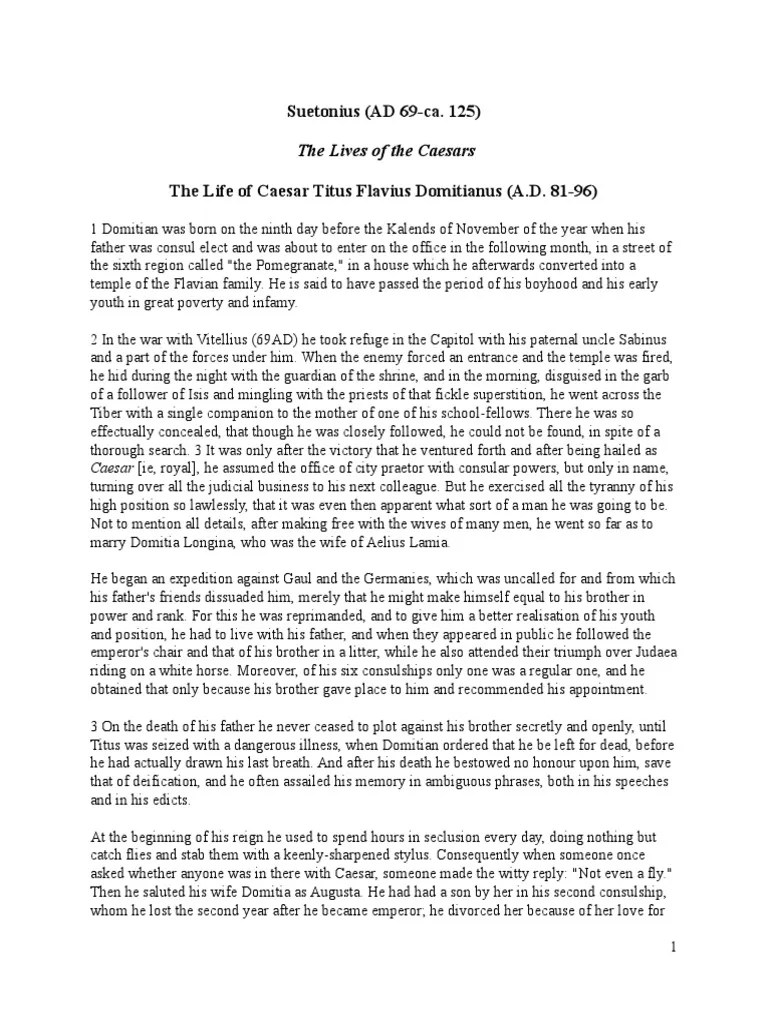 Suetonius Domitian PDF Classical Antiquity Ancient Europe