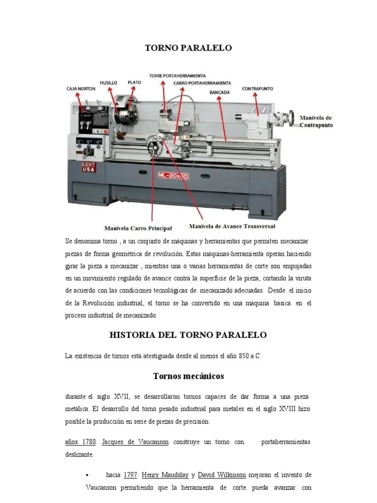 Torno Paralelo | PDF | Control numerico | Bienes manufacturados