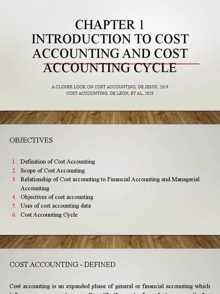 Chapter 1 Introduction To Cost Accounting PDF Cost Of Goods Sold Accounting