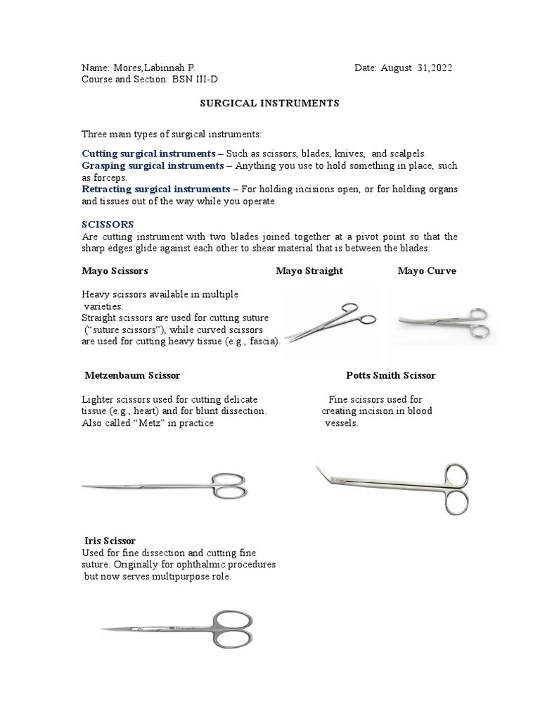 Surgical Instrument PDF Surgery Medical Specialties