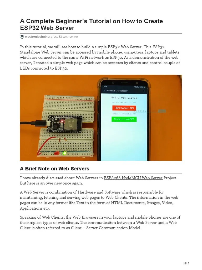 A Complete Beginners Tutorial On How To Create Esp32 | PDF | World Wide