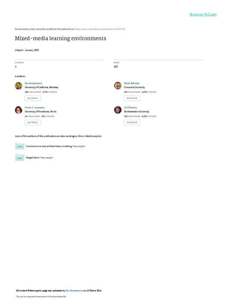 MixedMedia Learning Environments Combining Traditional and Digital Tools to Engage Students in