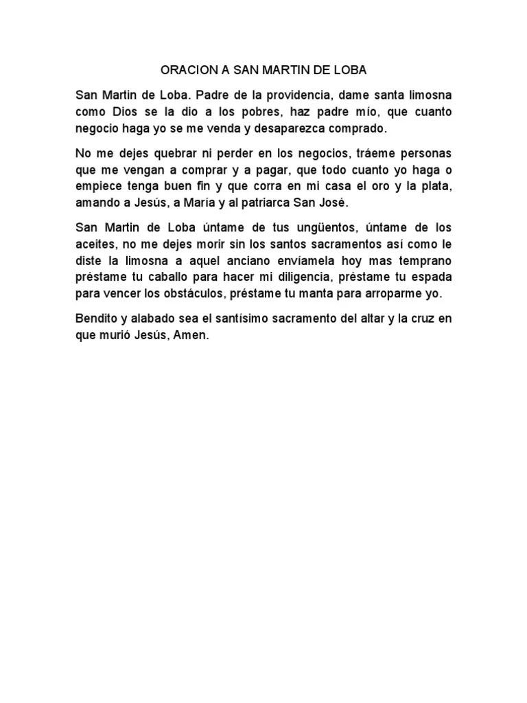 Oracion a San Martin de Loba