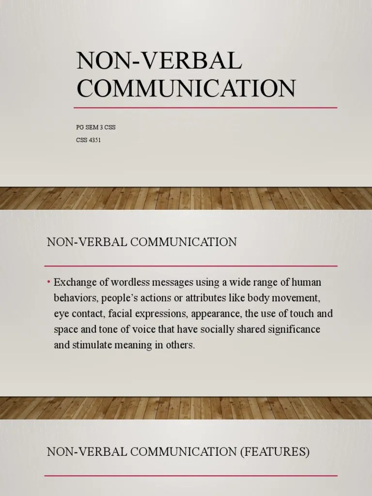 Non Verbal Communication | PDF | Nonverbal Communication | Communication