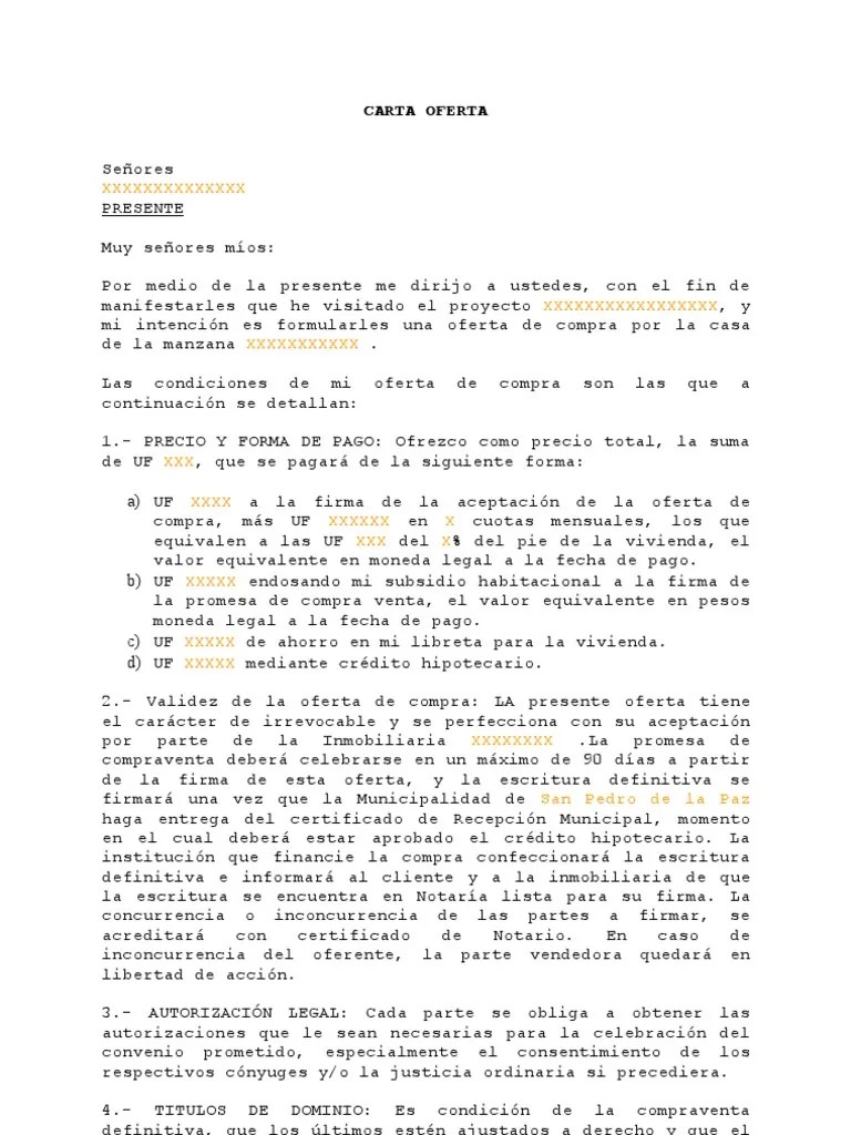 Carta Para Ofertar