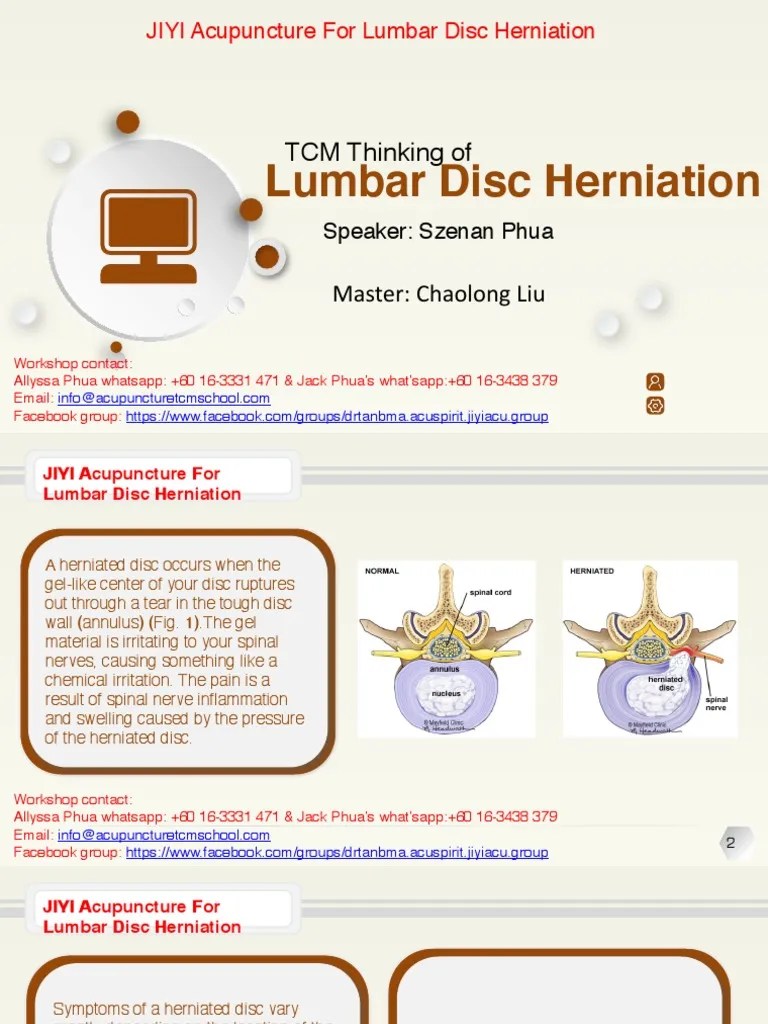 1 JIYI Acupuncture For Lumbar Disc Herniation PDF Diseases And