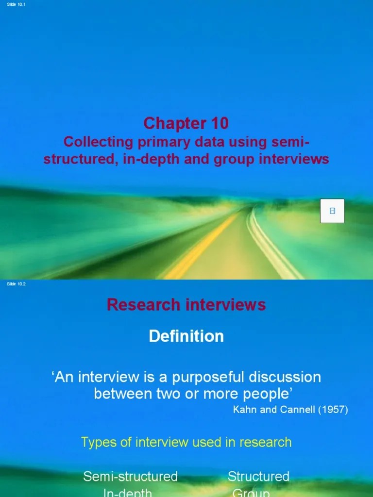 Collection Primary Data Using Interview PDF Interview